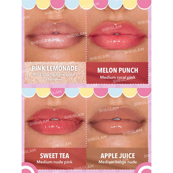 ست لیپ گلاس 4 عددی هلو کیتی شیگلم Sheglam Hello Kitty Poolside Perfection Lip Glaze Set